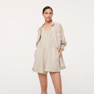 OYSHO Short Linen Jumpsuit Sz XS
